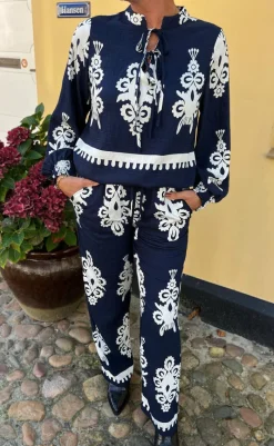 New Bukser - Tora - Navy Blue Paisley Bukser & Jeans