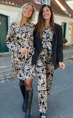 Sale Bukser - Ida - Brown Leaf Bukser & Jeans