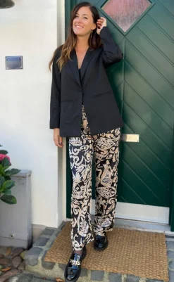 Sale Bukser - Ida - Brown Leaf Bukser & Jeans