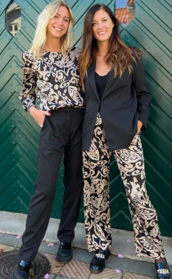 Sale Bukser - Ida - Brown Leaf Bukser & Jeans