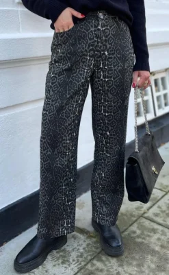 Online Jeans - Lara / Jessie - Grey Leopard Bukser & Jeans