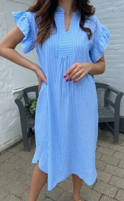 Outlet Kjole - Winnie - Blue Striped Kjoler