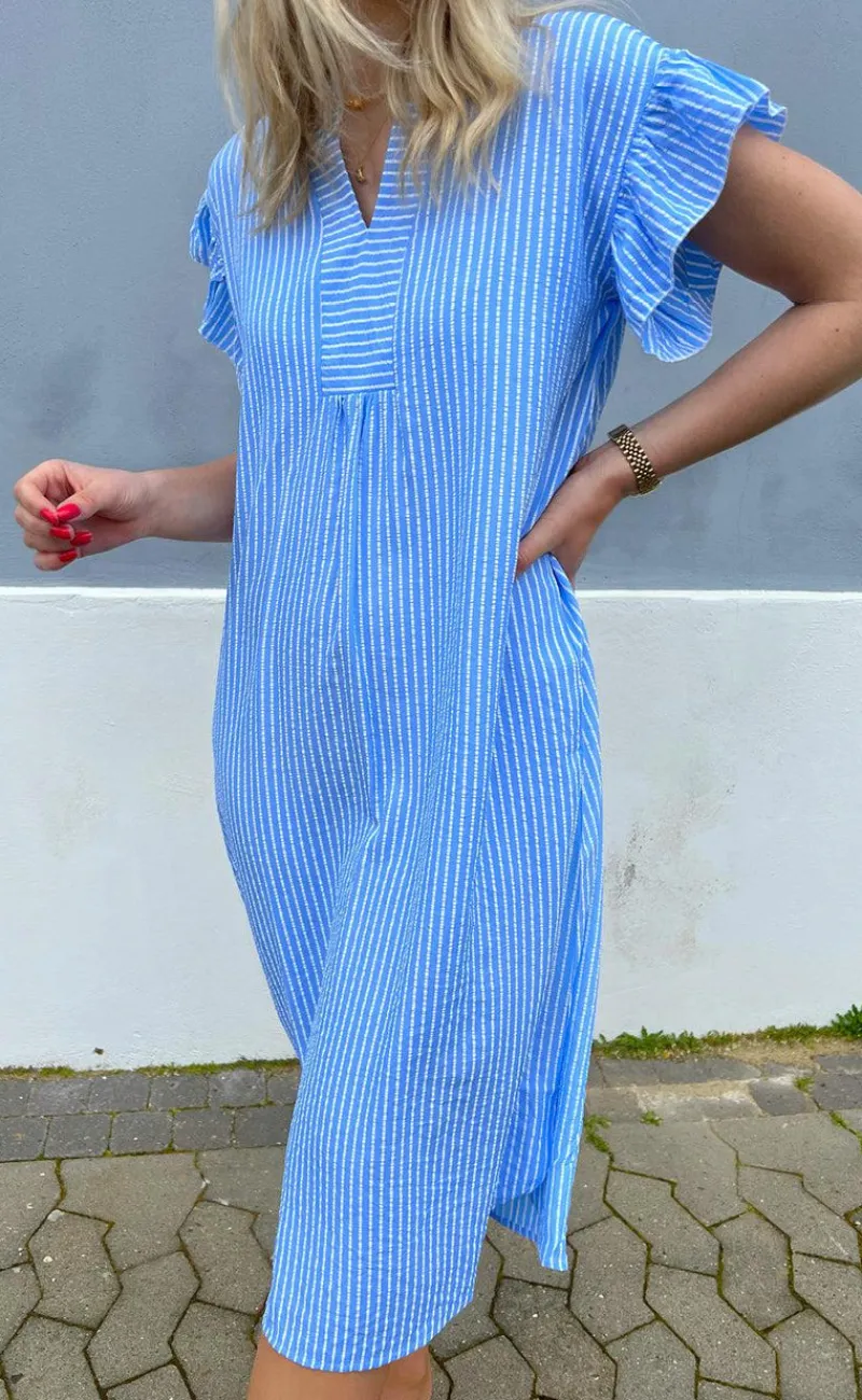 Outlet Kjole - Winnie - Blue Striped Kjoler