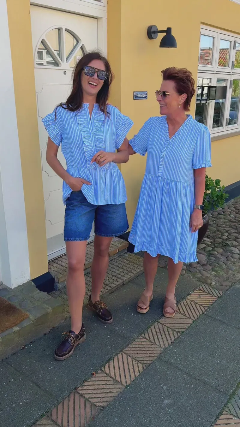 Online Kjole - Catja Summer - Blue Striped Kjoler