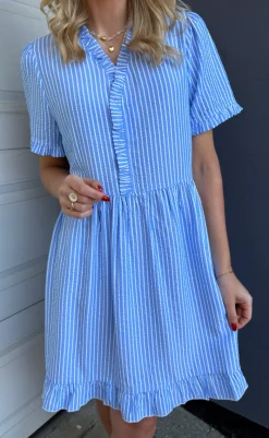 Online Kjole - Catja Summer - Blue Striped Kjoler