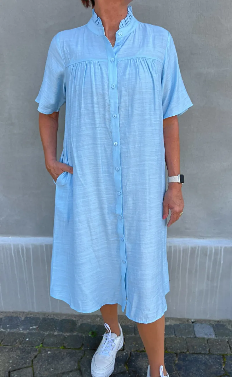 Online Kjole - Milly - Light Blue W. Navy Bows Kjoler