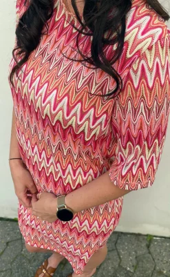 Kjole - Diana - Pink Zig Zag Kjoler