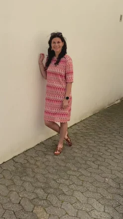 Kjole - Diana - Pink Zig Zag Kjoler