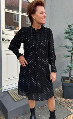 Sale Kjole - Natalia - Black W. Dots Kjoler