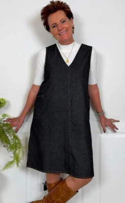 Clearance Kjole - Ania Spencer - Grey / Black Denim Kjoler