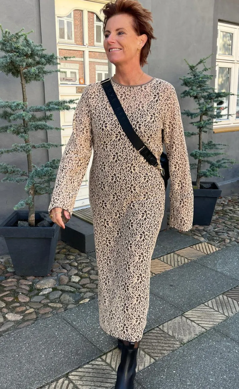 Kjole - Lanza - Beige/Brown Kjoler