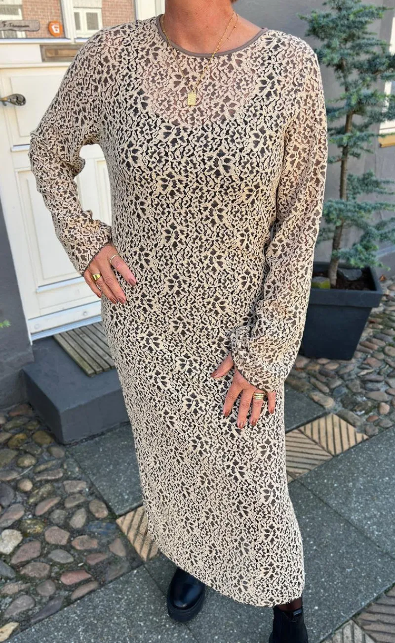 Kjole - Lanza - Beige/Brown Kjoler
