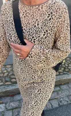 Kjole - Lanza - Beige/Brown Kjoler