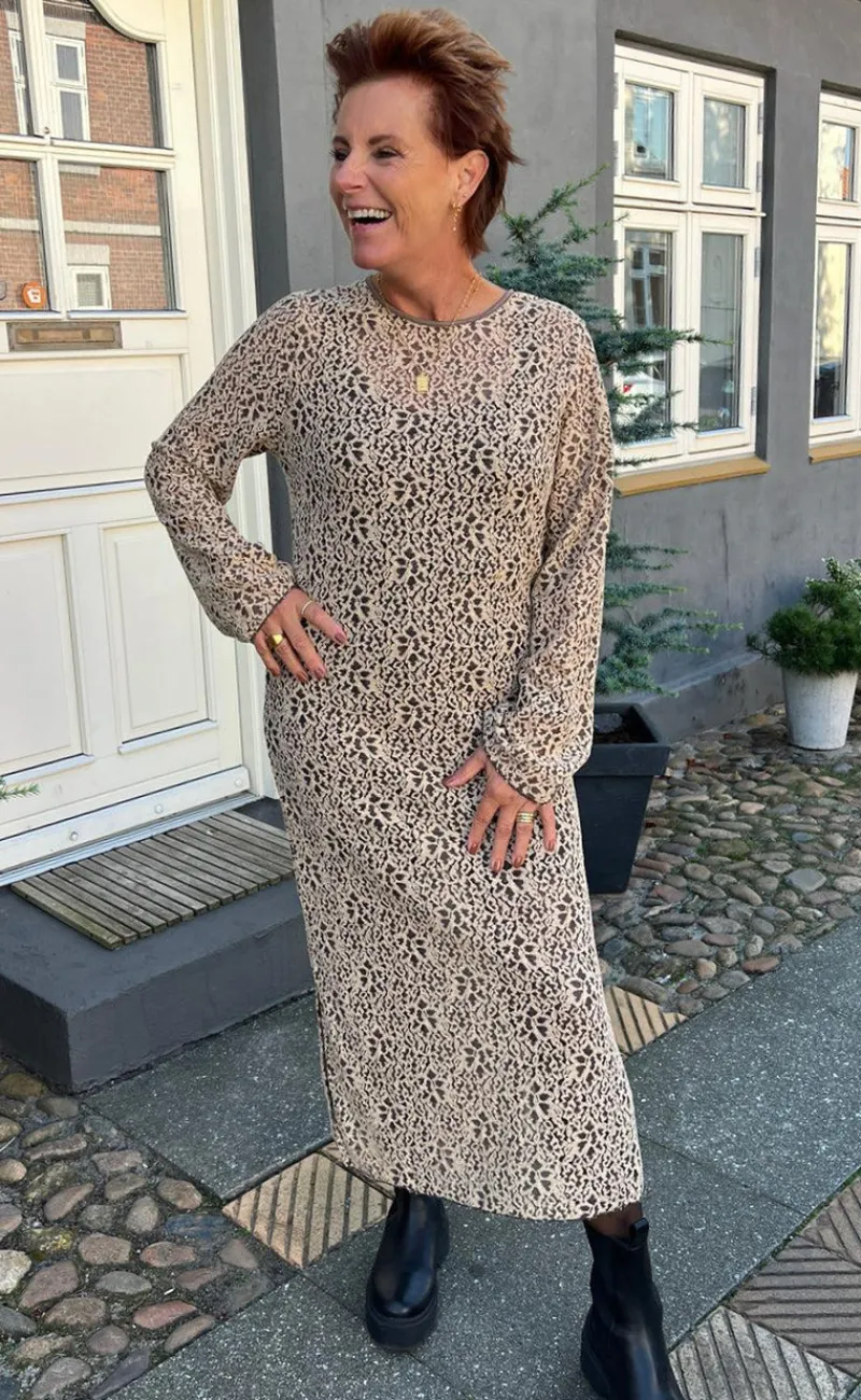 Kjole - Lanza - Beige/Brown Kjoler