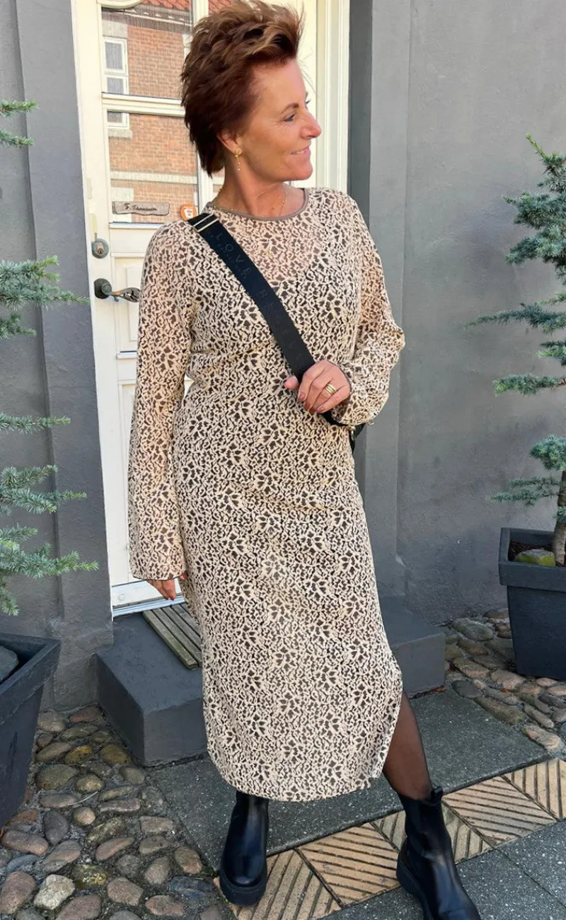 Kjole - Lanza - Beige/Brown Kjoler