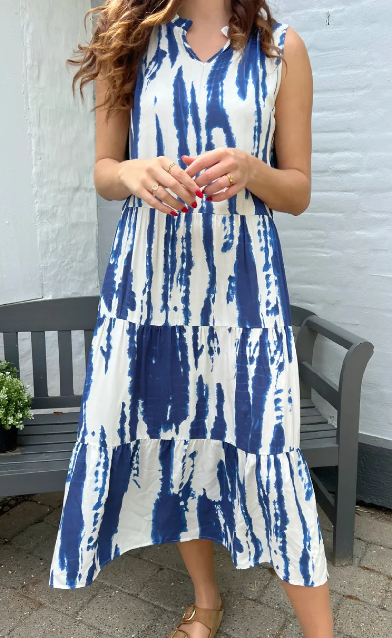 Clearance Kjole - Ella - Navy Tie Dye Kjoler