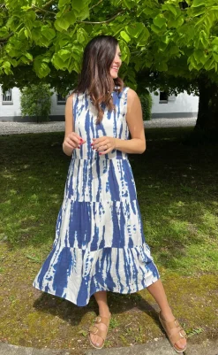 Clearance Kjole - Ella - Navy Tie Dye Kjoler