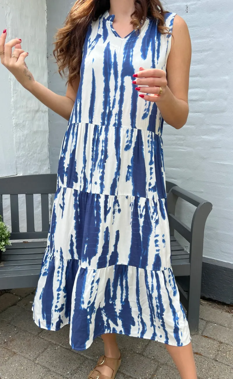 Clearance Kjole - Ella - Navy Tie Dye Kjoler