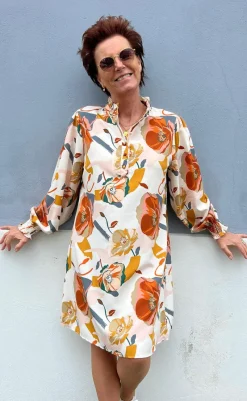 Kjole - Augusta - White Big Flower Kjoler