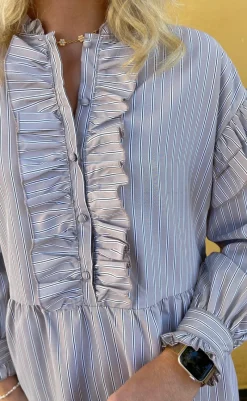 Kjole - Emilie - Grey Striped Kjoler