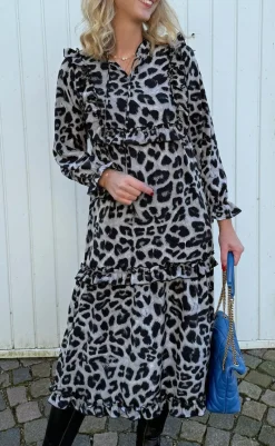 Sale Kjole - Elina - Grey Leopard Kjoler