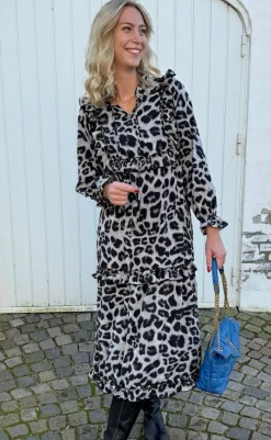 Sale Kjole - Elina - Grey Leopard Kjoler
