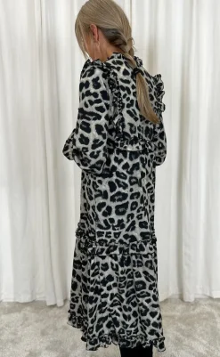 Sale Kjole - Elina - Grey Leopard Kjoler