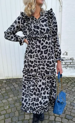 Sale Kjole - Elina - Grey Leopard Kjoler