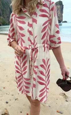 Sale Kjole - Liana - Rosy Leaf Kjoler|Striktrøjer & Sweat