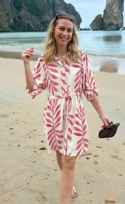 Sale Kjole - Liana - Rosy Leaf Kjoler|Striktrøjer & Sweat