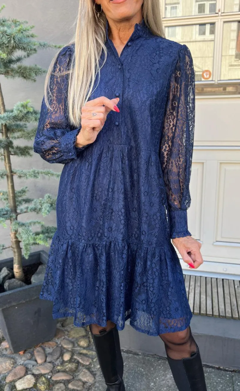 Discount Kjole - Dalia - Navy Blue Kjoler