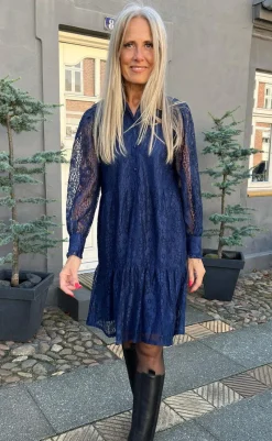 Discount Kjole - Dalia - Navy Blue Kjoler