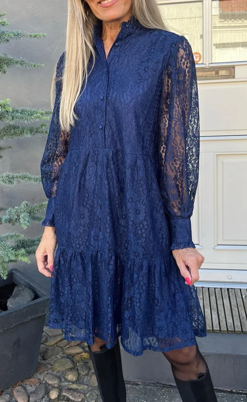 Discount Kjole - Dalia - Navy Blue Kjoler