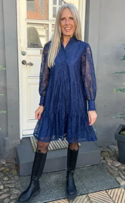 Discount Kjole - Dalia - Navy Blue Kjoler