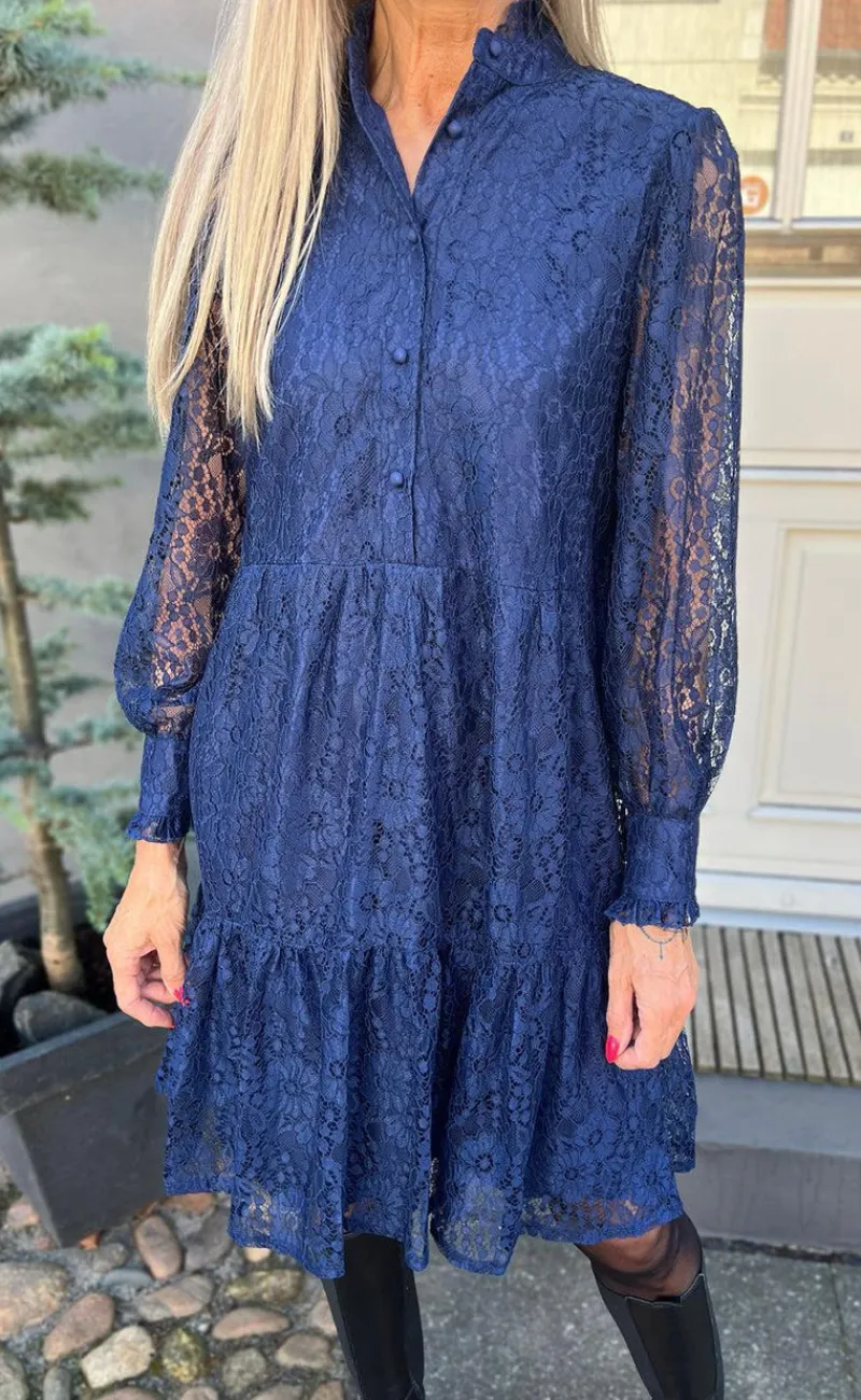 Discount Kjole - Dalia - Navy Blue Kjoler