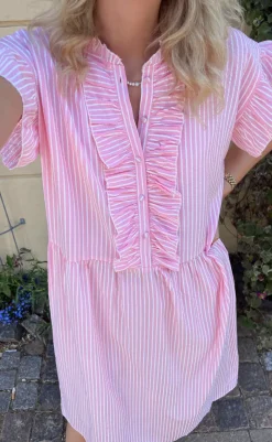 Sale Kjole - Amelia - Pink Striped Kjoler
