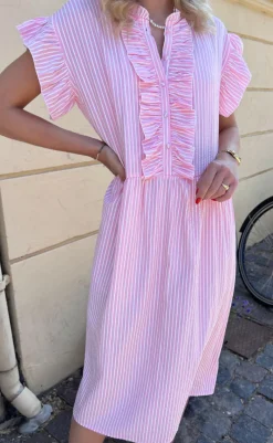 Sale Kjole - Amelia - Pink Striped Kjoler