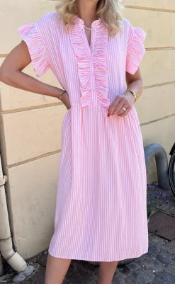 Sale Kjole - Amelia - Pink Striped Kjoler