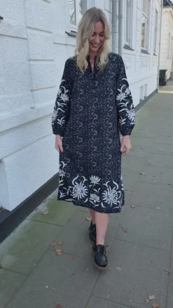 New Kjole - Tilde Long - Grey Leopard Kjoler