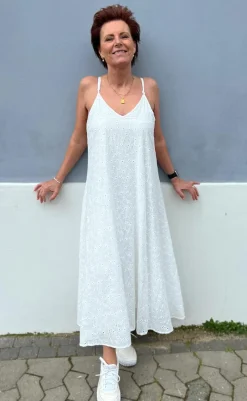 Kjole - Klara - White Broderi Anglaise Kjoler