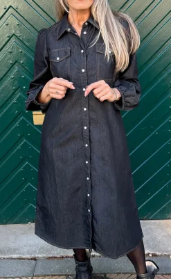 Hot Kjole - Detia - Black Denim Kjoler
