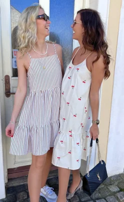 Hot Kjole - Sisi - Brown White Stripe Kjoler