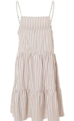 Hot Kjole - Sisi - Brown White Stripe Kjoler