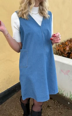 Outlet Kjole - Ania Spencer - Light Blue Denim Kjoler