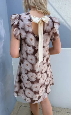 New Kjole - Kati Bow - Brown Flower Kjoler