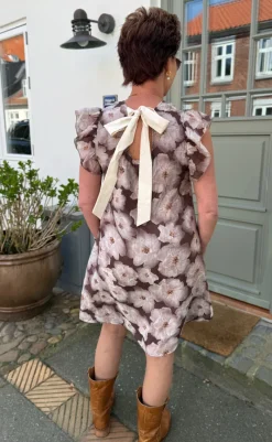 New Kjole - Kati Bow - Brown Flower Kjoler
