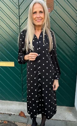Clearance Kjole - Tiki - Black W. White Dots Kjoler