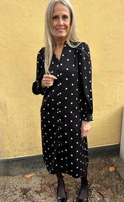 Clearance Kjole - Tiki - Black W. White Dots Kjoler