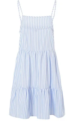 Kjole - Sisi - Blue White Stripe Kjoler