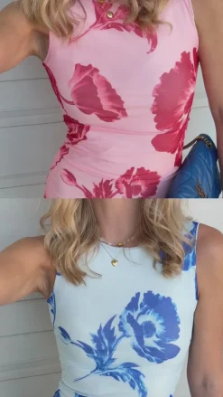 Kjole - Sophia Mesh - Blue Flower Kjoler